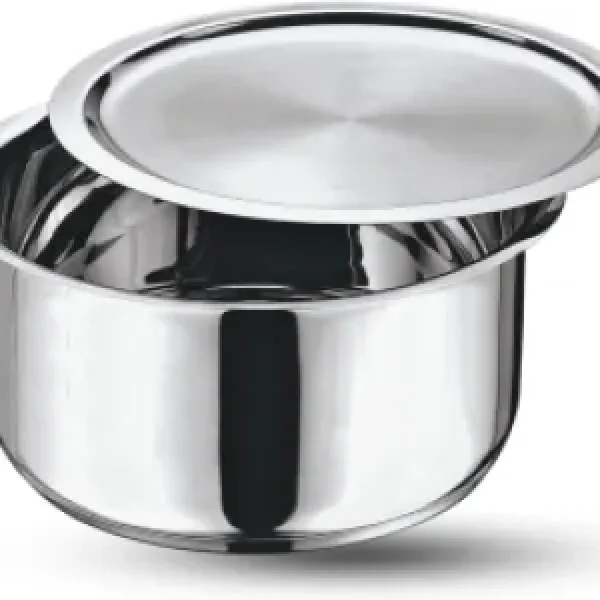 Vinod Stainless Steel Tope 20cm, 3L with Lid | 304 Grade Steel | Induction Base Cookware for Milk, Water, Soups, Boiling – Silver